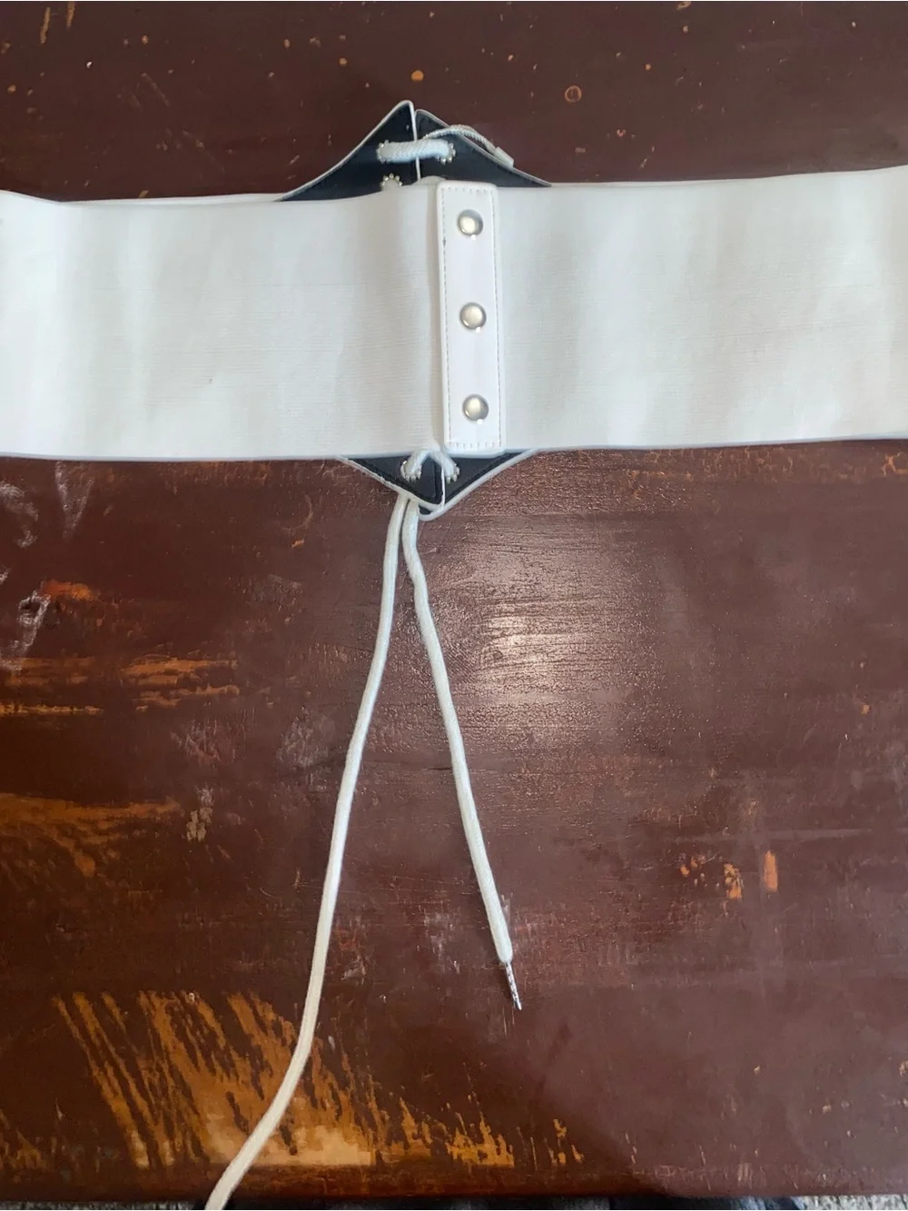 White Lace-Up Waist Belt - Women's Accessory